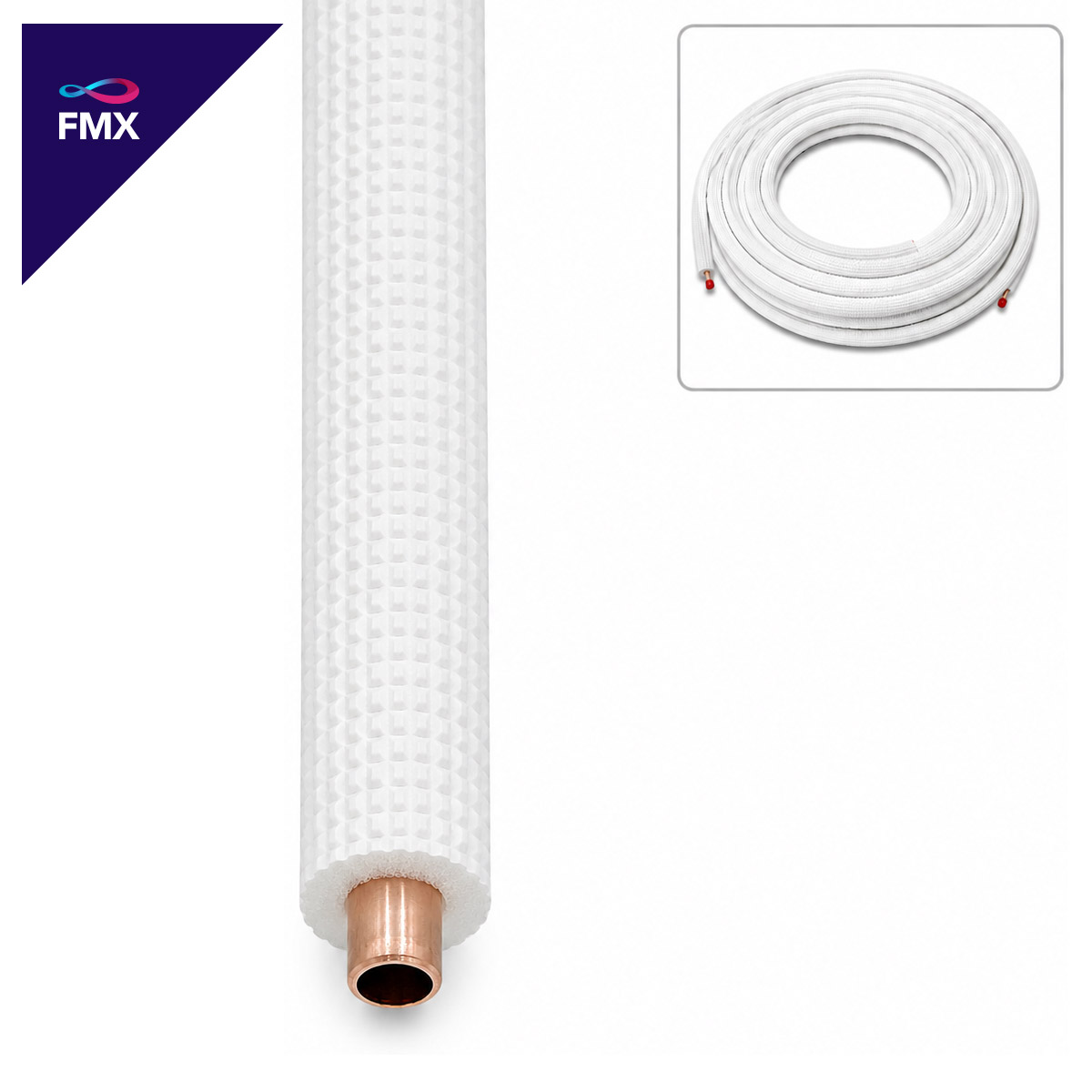 Isolierte Kupfer-Spulenschnur - 1/2 Zoll, 25 Fuß Lang, Für HVAC & Kälteanlagen